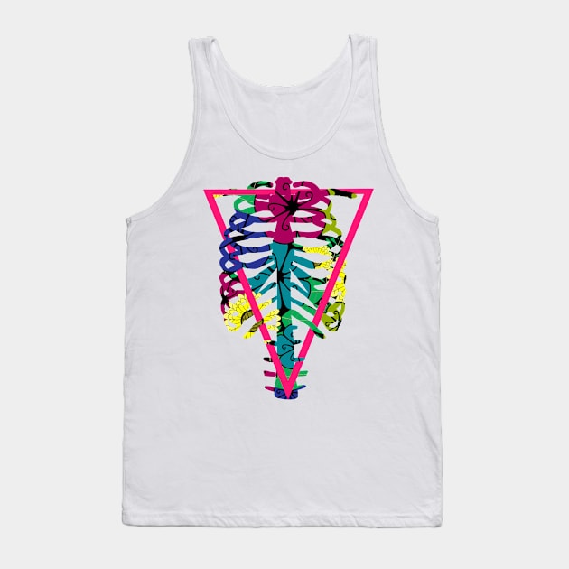 Flowers Skeleton Tank Top by onora